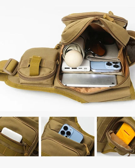 Sac Banane Randonnée Homme Multifonction Camo Noir