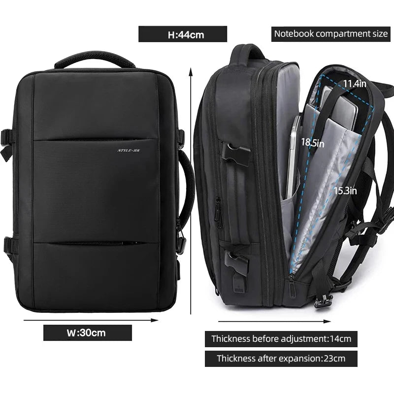 Sac à Dos PC Voyage Extensible Imperméable Homme Format Cadre