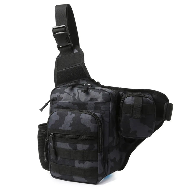 Sac Banane Randonnée Homme Multifonction Camo Noir