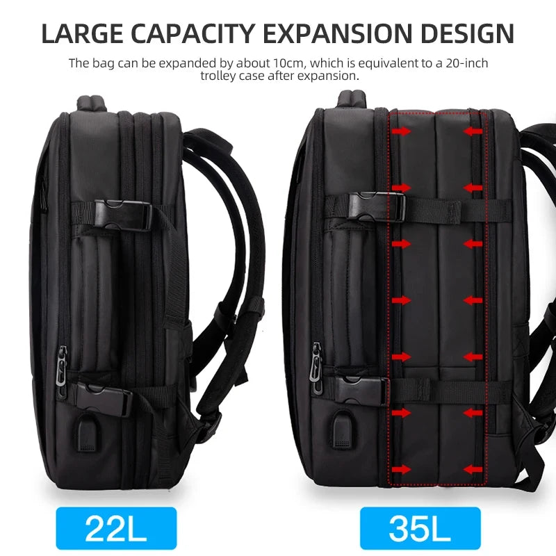 Sac à Dos PC Voyage Extensible Imperméable Homme Format Cadre