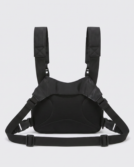 Sac Poitrine Randonnée Chasse Noir - vue de dos