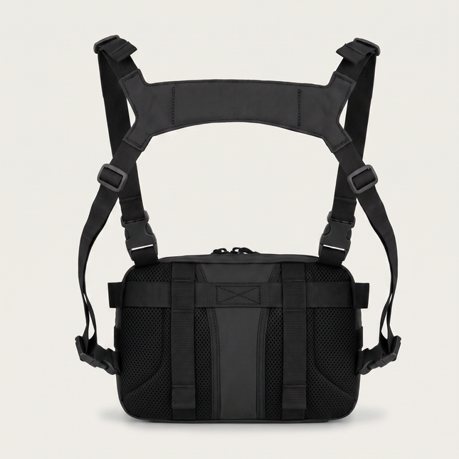 Sac Poitrine Randonnée Agile noir - vue de dos