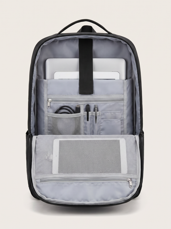 Sac à Dos Voyage Pro Noir - vue ouverte compartiments