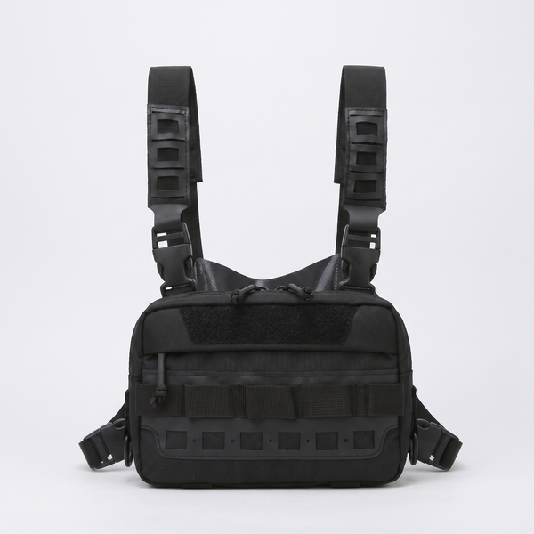 Sac Poitrine Randonnée Chasse Noir - vue de face