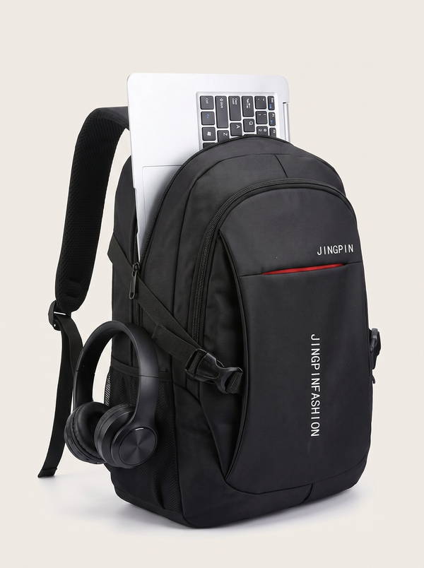 Sac à Dos Voyage Oxford noir - avec laptop et écouteurs