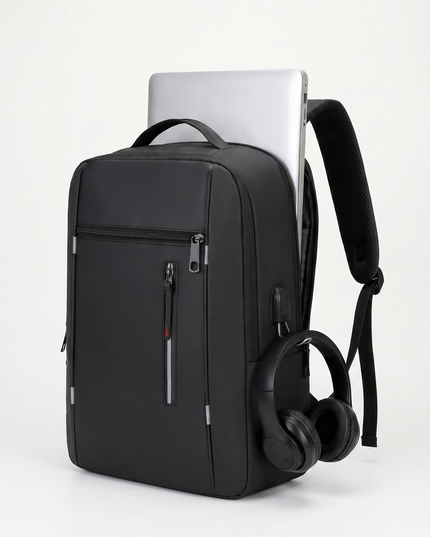 Sac à Dos Voyage Pro Noir - avec laptop et écouteurs